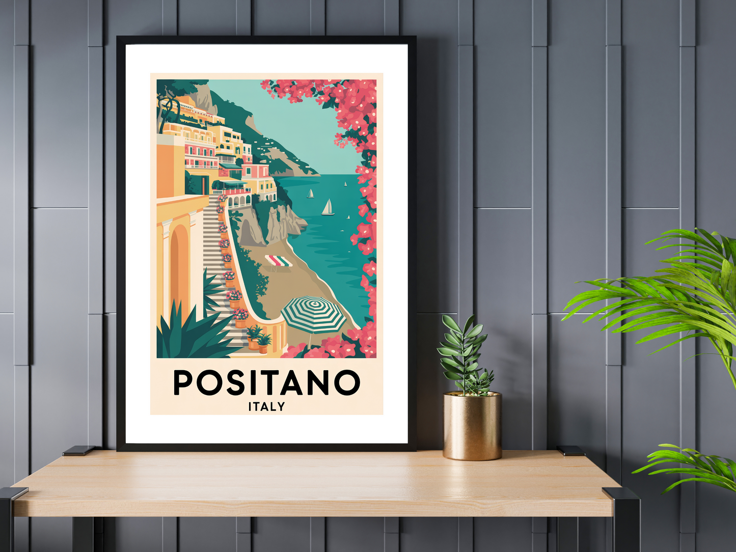 Positano Travel Poster | Vintage Wall Print