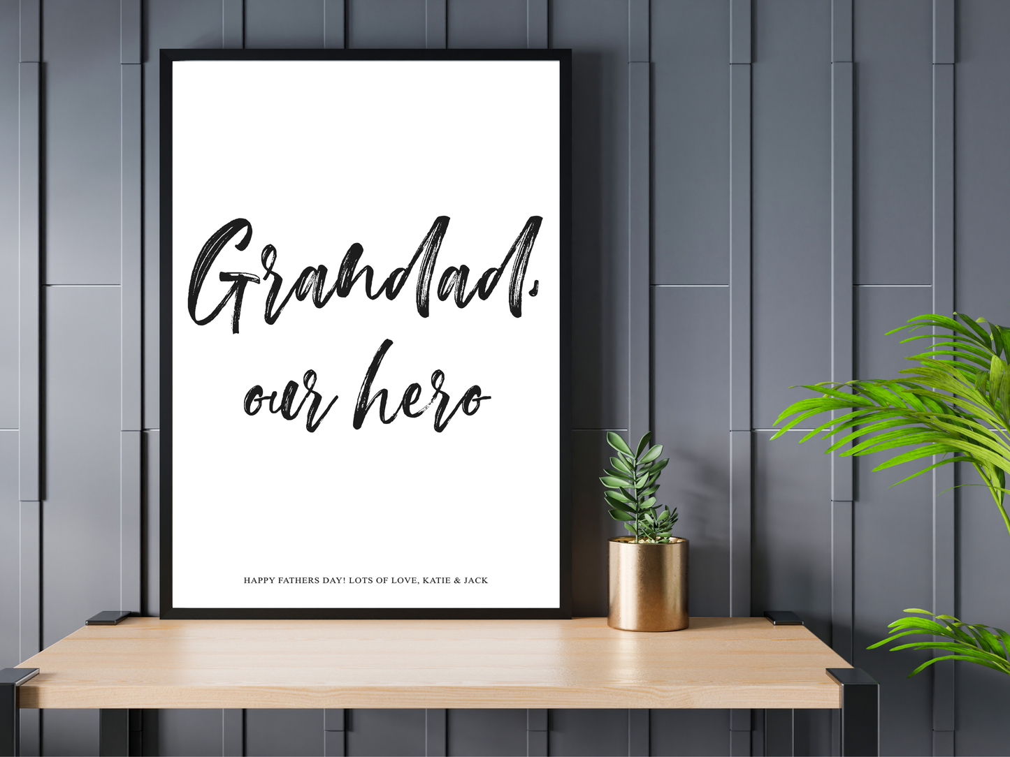 Grandad Our Hero Personalised Print
