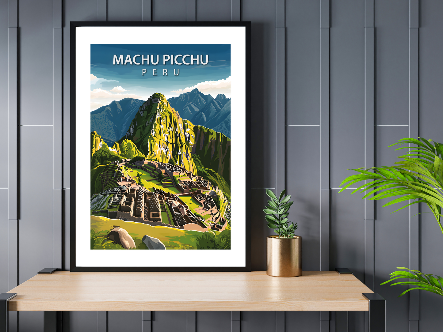 Machu Picchu Peru Travel Poster | Vintage Wall Print