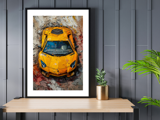 Yellow Fury Supercar | Car Art