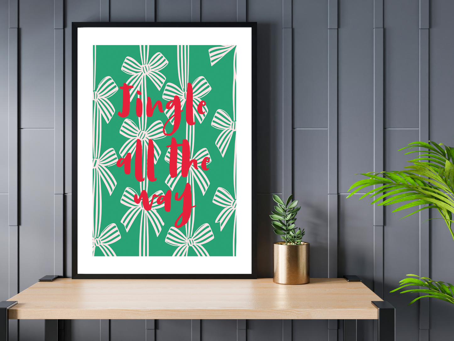 Jingle All The Way Christmas Print | Festive Holiday Poster