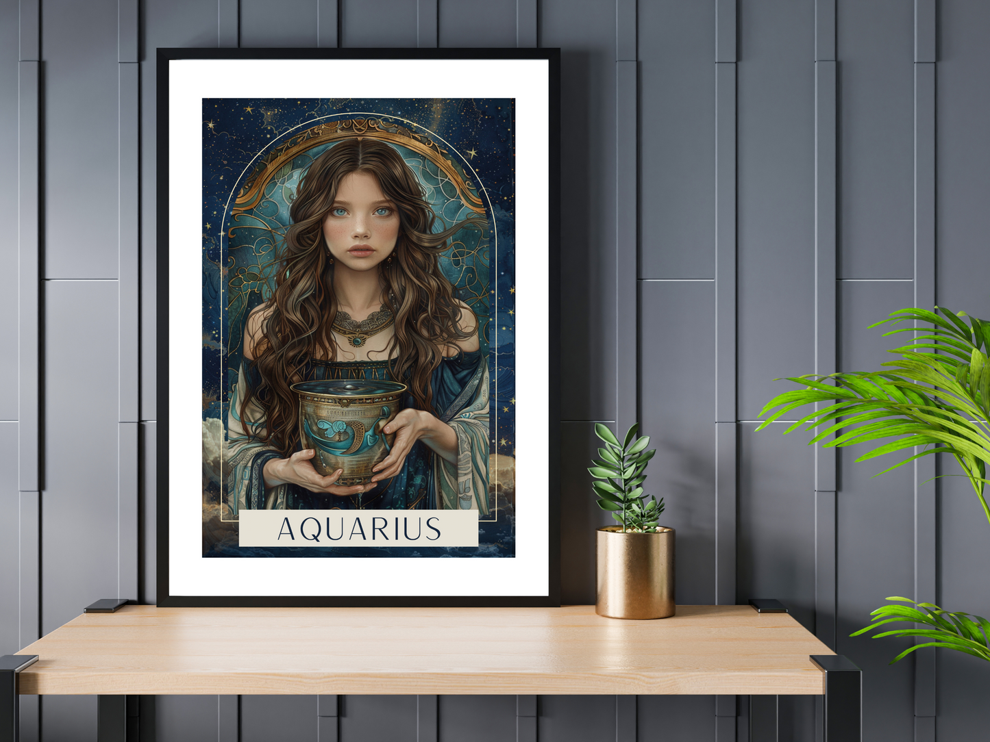 Aquarius Zodiac Tarot Print | Astrology Poster
