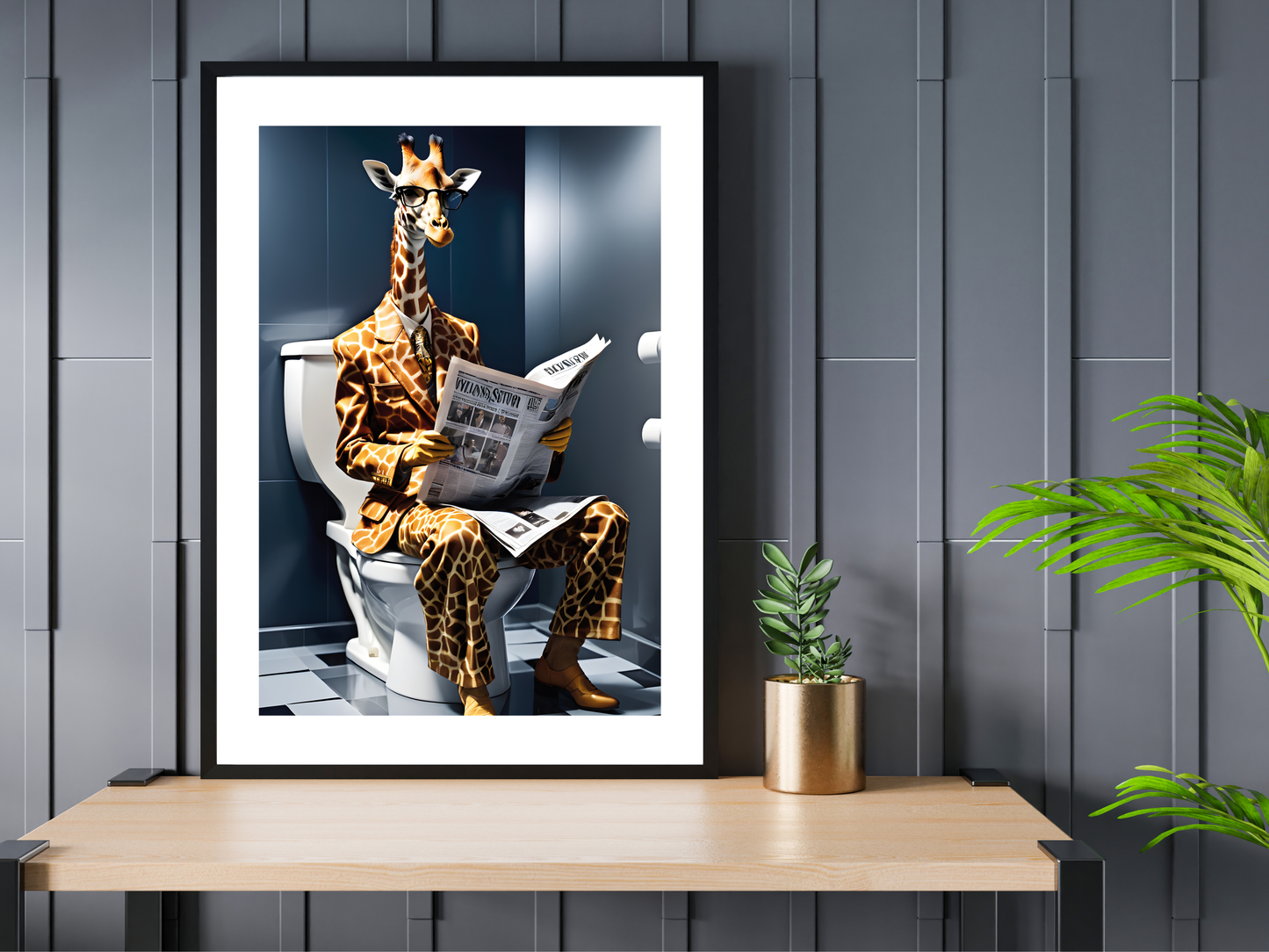 Giraffe on Toilet