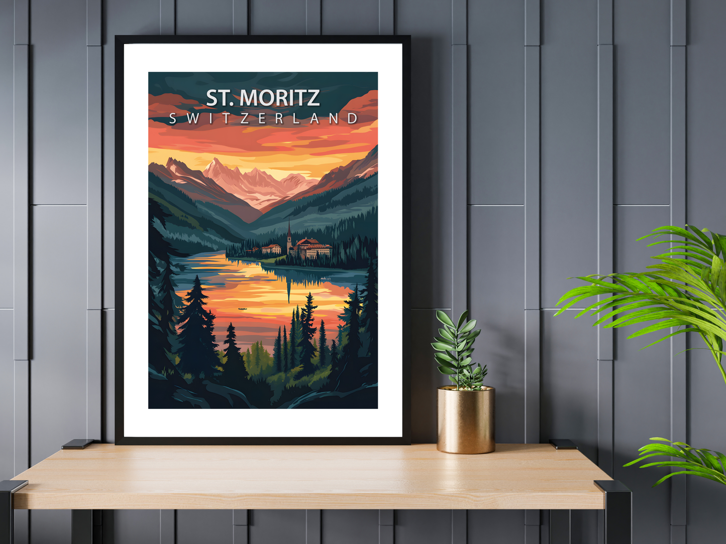 St Moritz Travel Poster | Vintage Wall Print