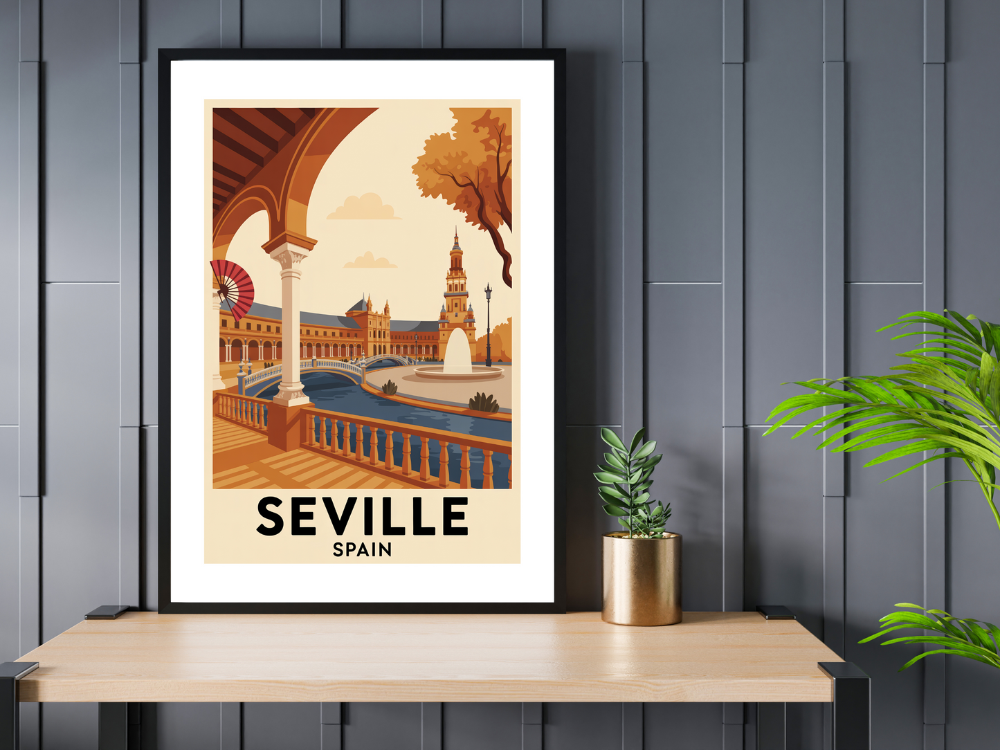 Seville Spain Travel Poster | Vintage Wall Print