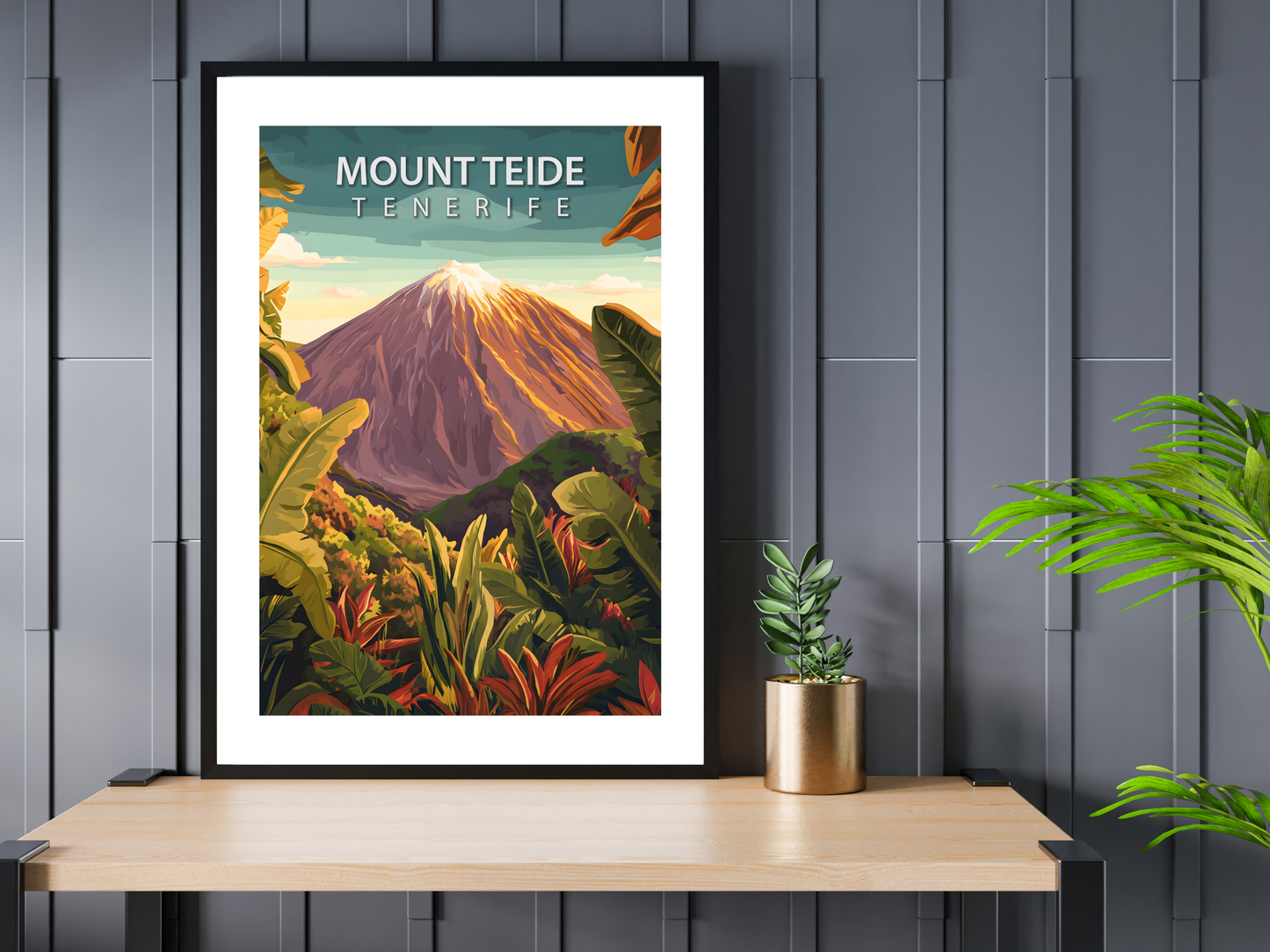Mount Teide Tenerife Travel Poster | Vintage Wall Print