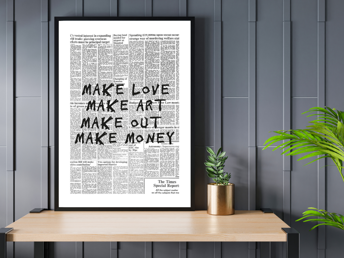 Make Money Poster Print | Funny Motivational Wall Art