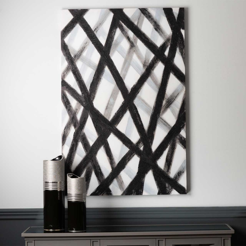 Black and White Abstract Canvas Wall Art