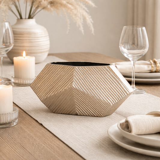 The Apex | Champagne Metal Vase