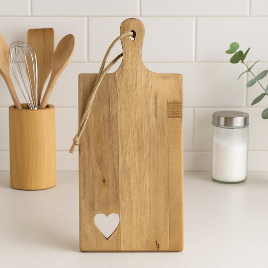 Wooden heart Chopping Board, 49cm