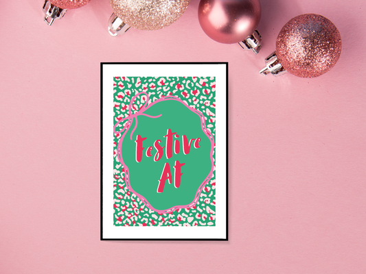 Festive AF Christmas Print | Funny Holiday Poster | Festive Wall Art