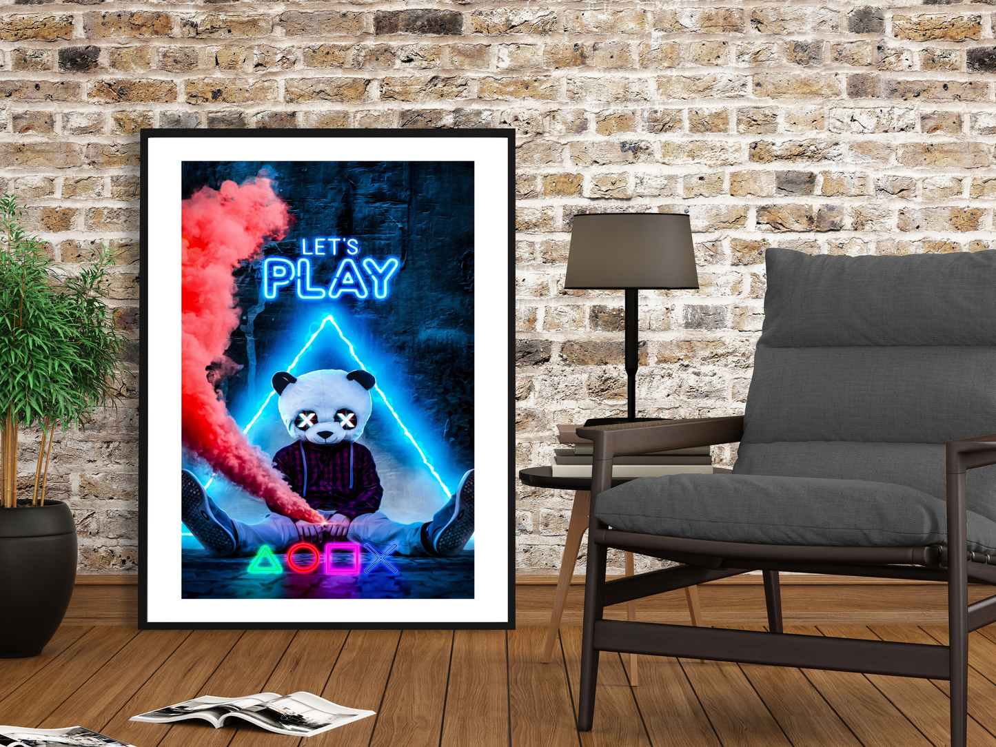 Let's Play | Neon Gaming Art