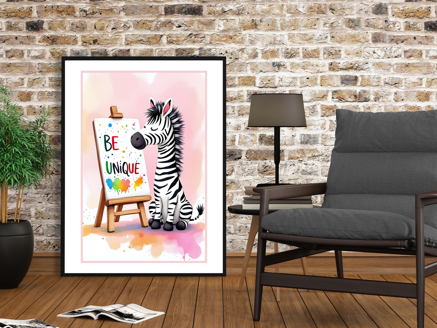 Zebra Be Unique Watercolour Art