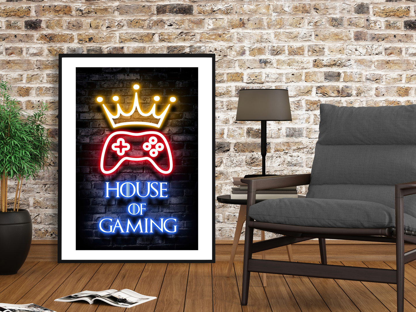 House Of Gaming | Neon Gaming Art