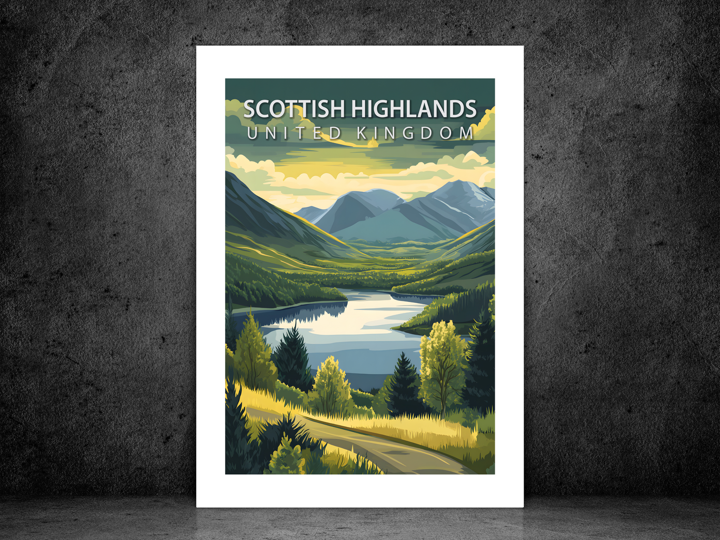 Scottish Highlands Travel Poster | Vintage Wall Print