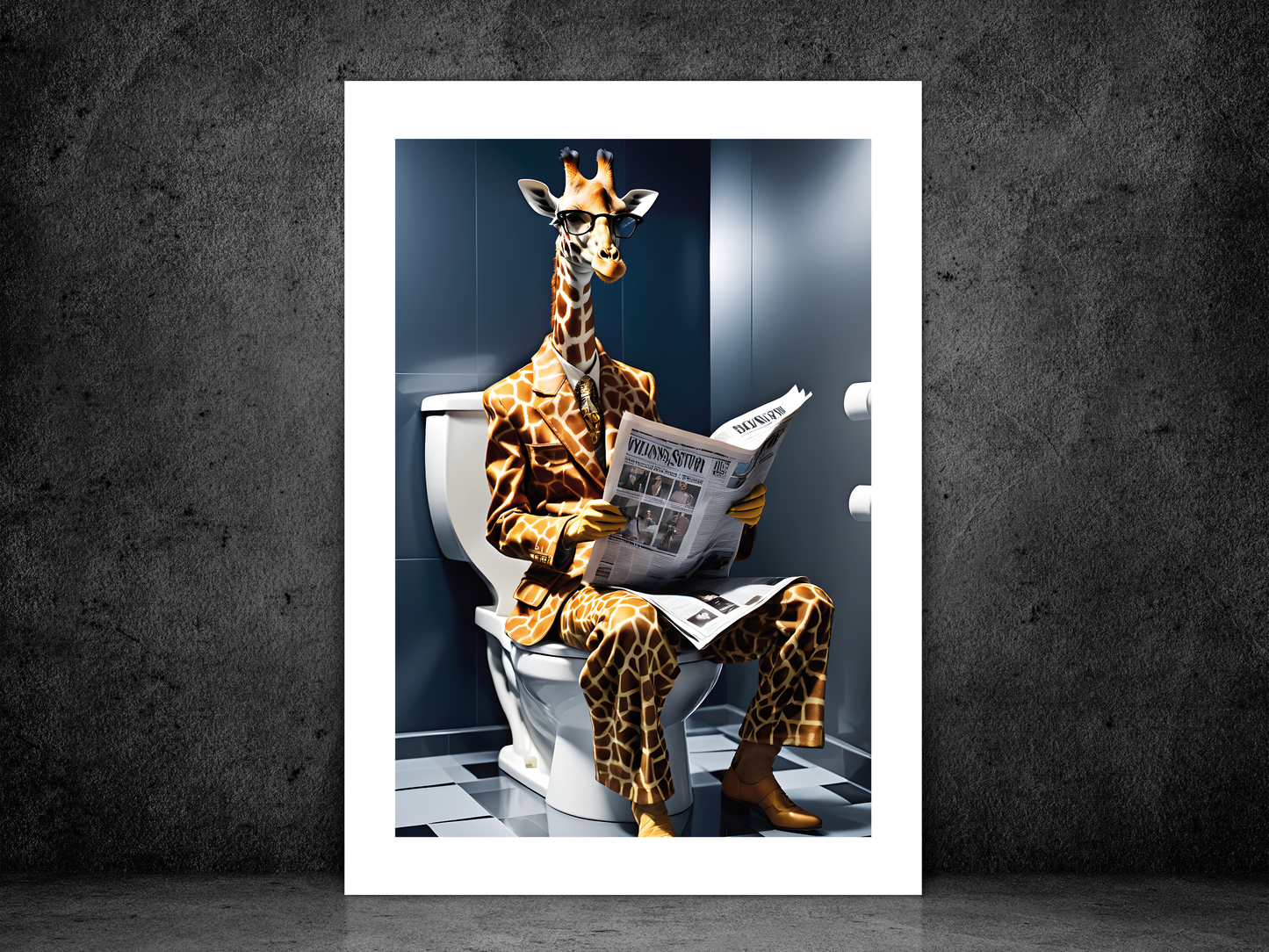 Giraffe on Toilet