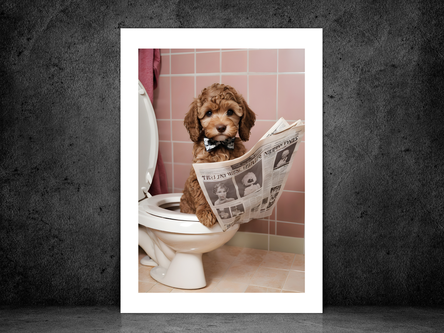 Cockapoo Puppy on Toilet