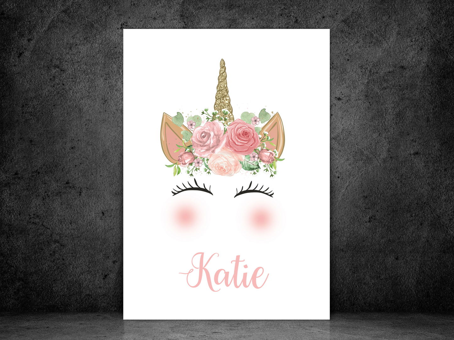 Floral Unicorn Personalised Print