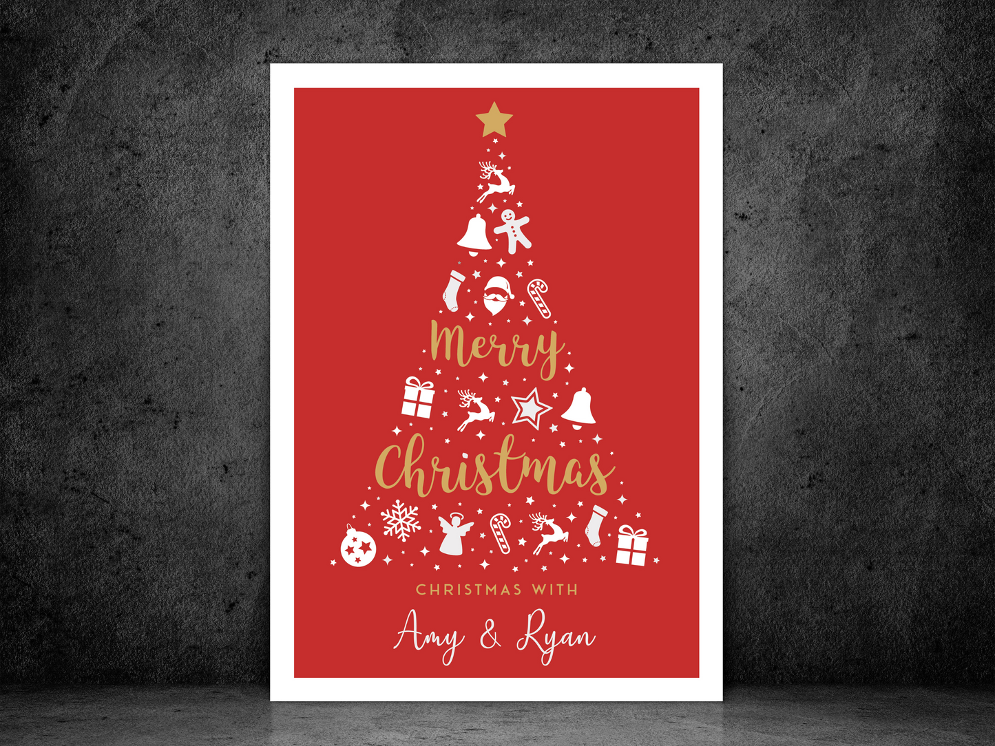 Red Christmas Tree Personalised