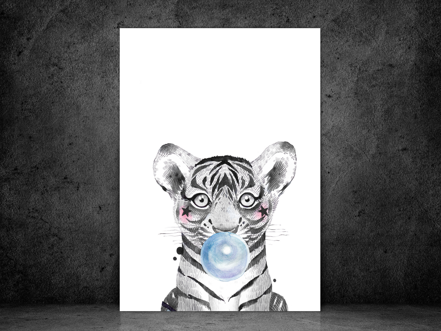 Watercolour Bubble Baby Tiger