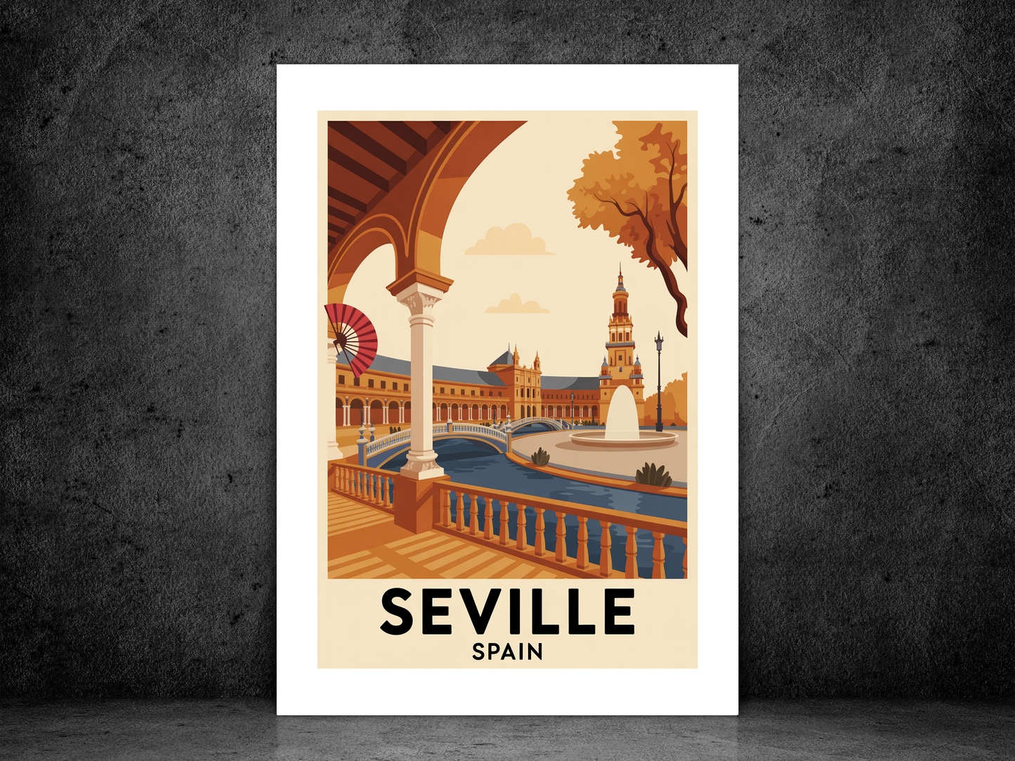 Seville Spain Travel Poster | Vintage Wall Print