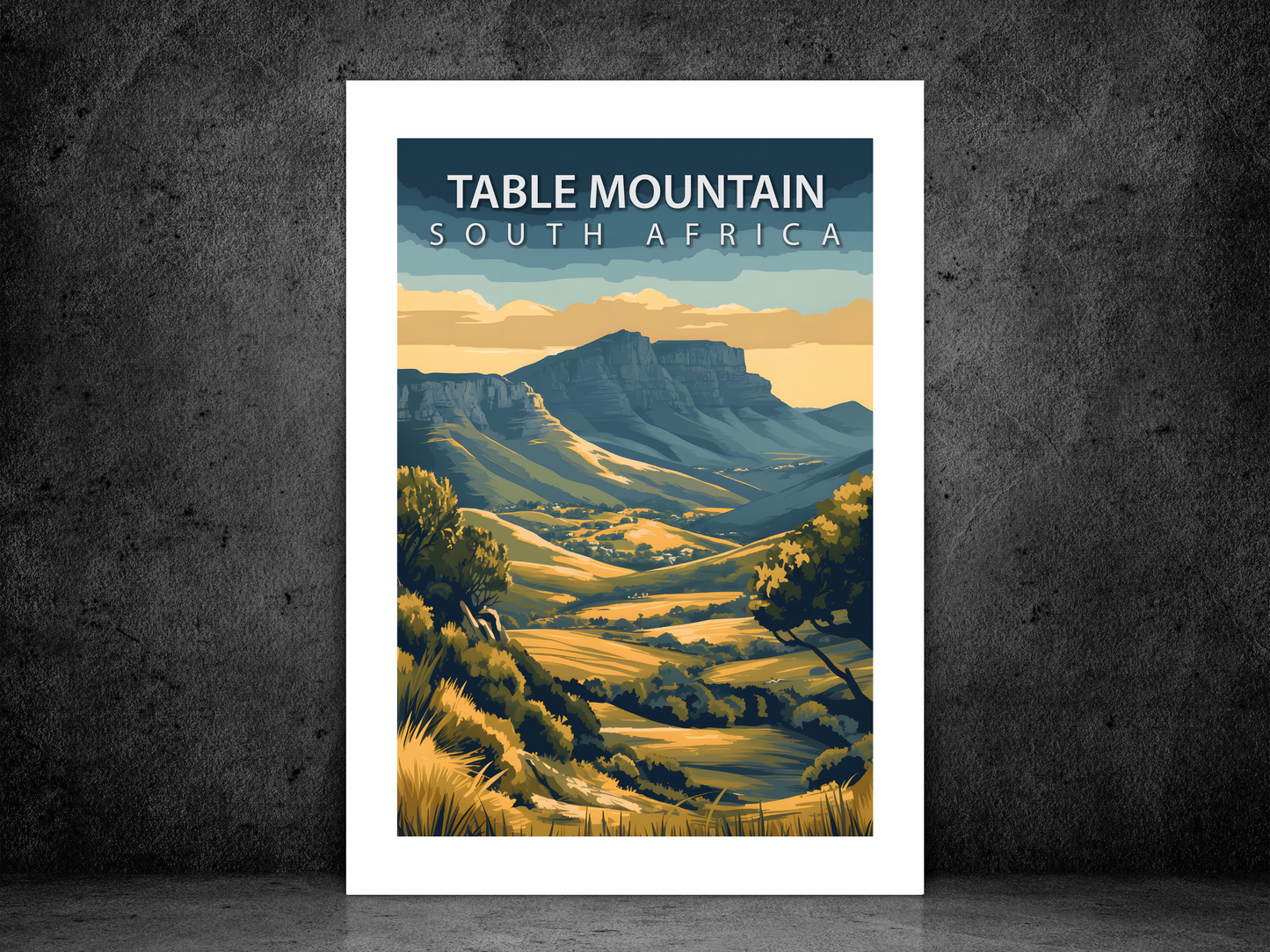 Table Mountain Travel Poster | Vintage Wall Print
