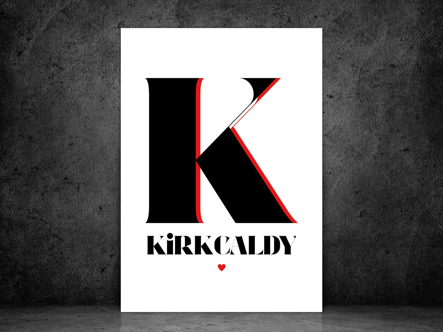 Kirkcaldy K Black & Red Print