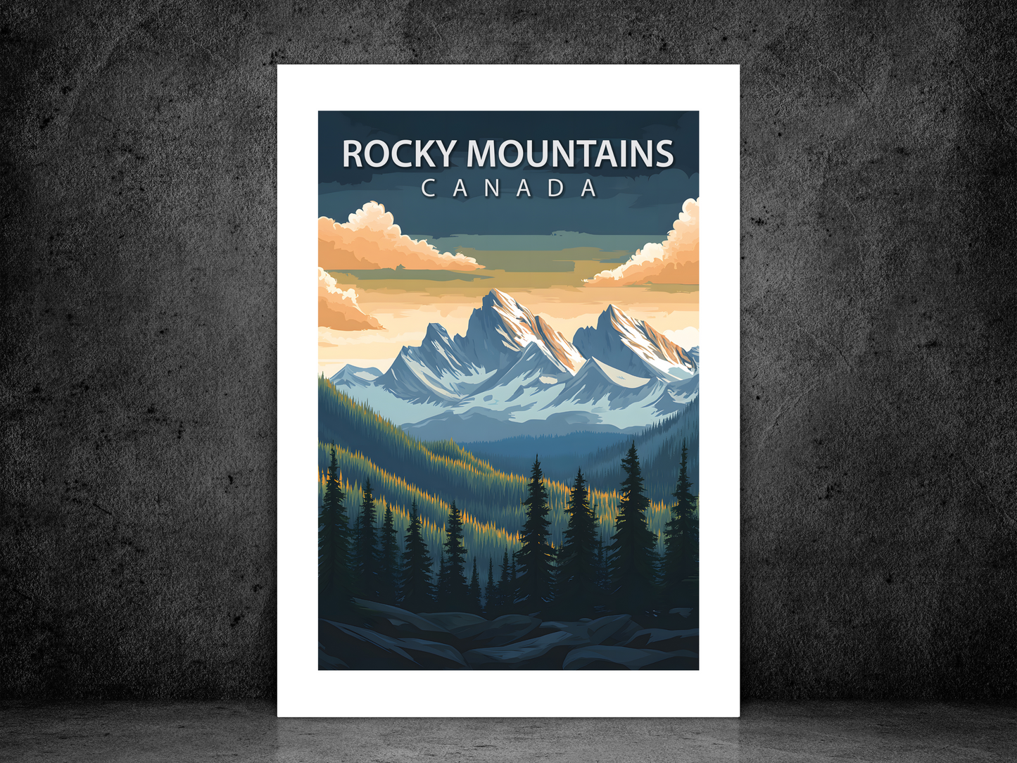 Rocky Mountains Travel Poster | Vintage Wall Print