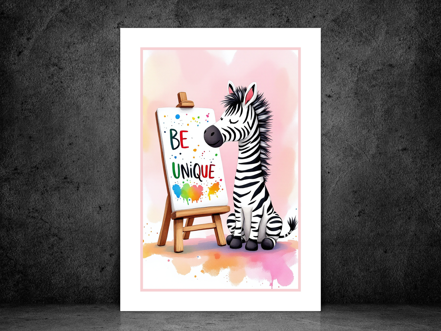 Zebra Be Unique Watercolour Art