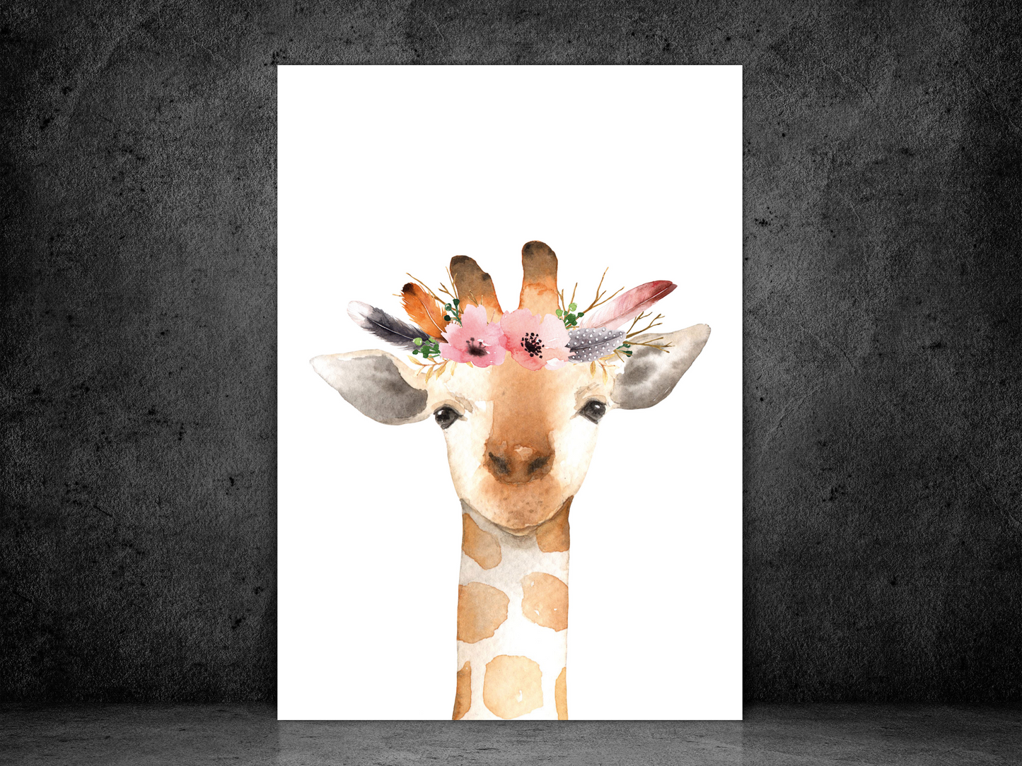 Floral Woodland Giraffe