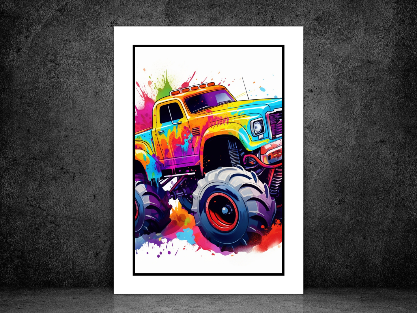Watercolour Monster Truck Art