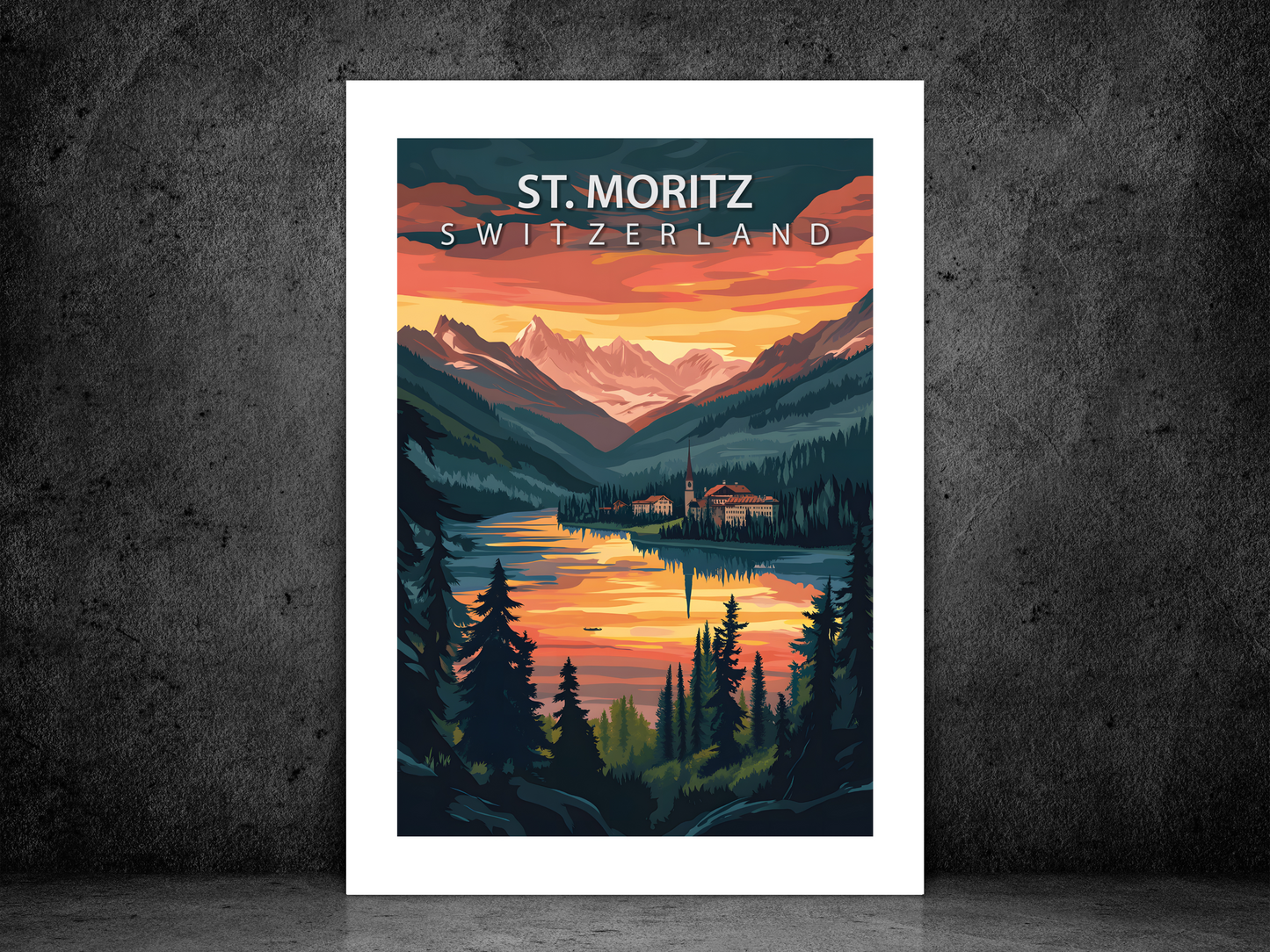 St Moritz Travel Poster | Vintage Wall Print
