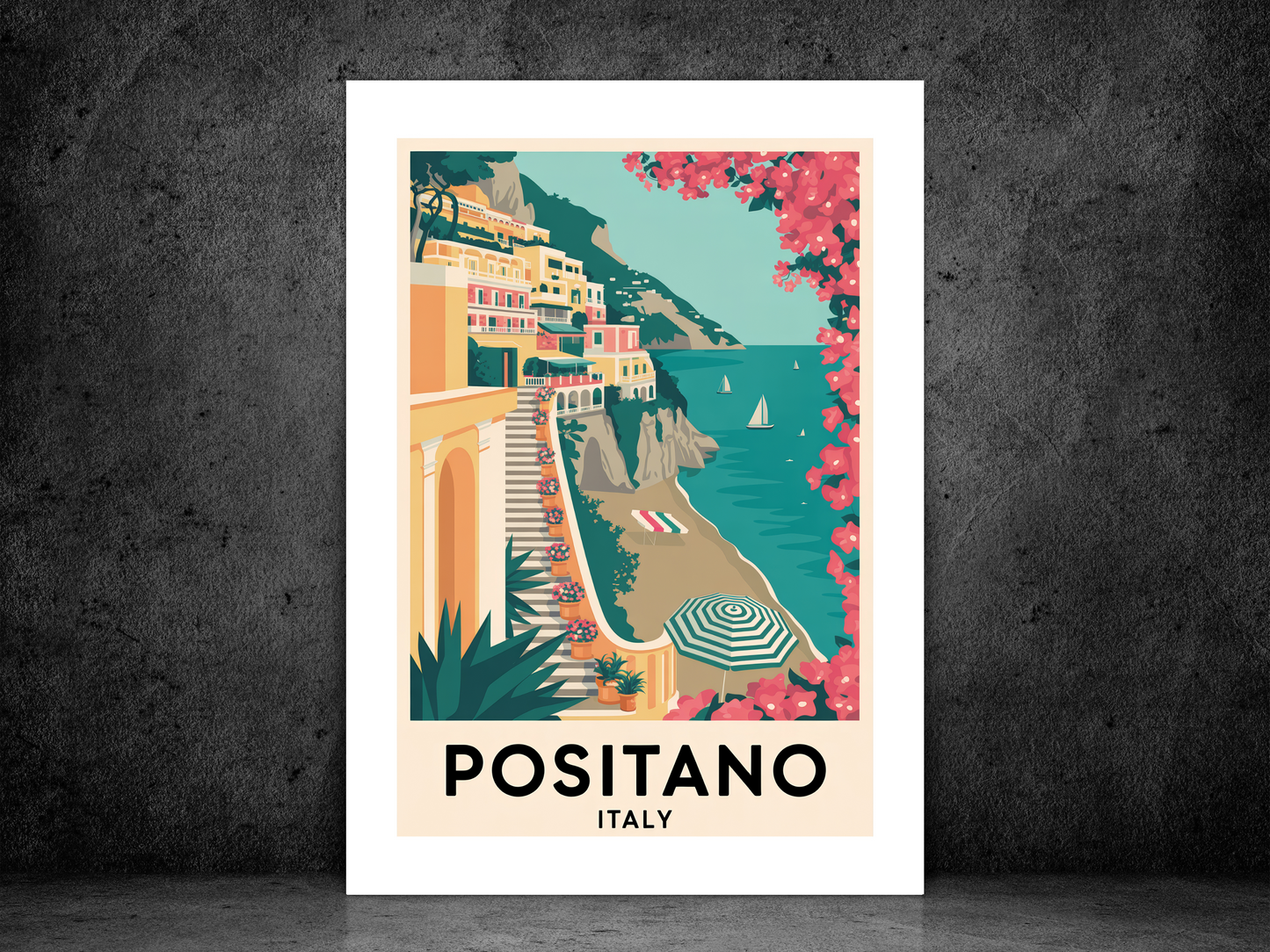 Positano Travel Poster | Vintage Wall Print