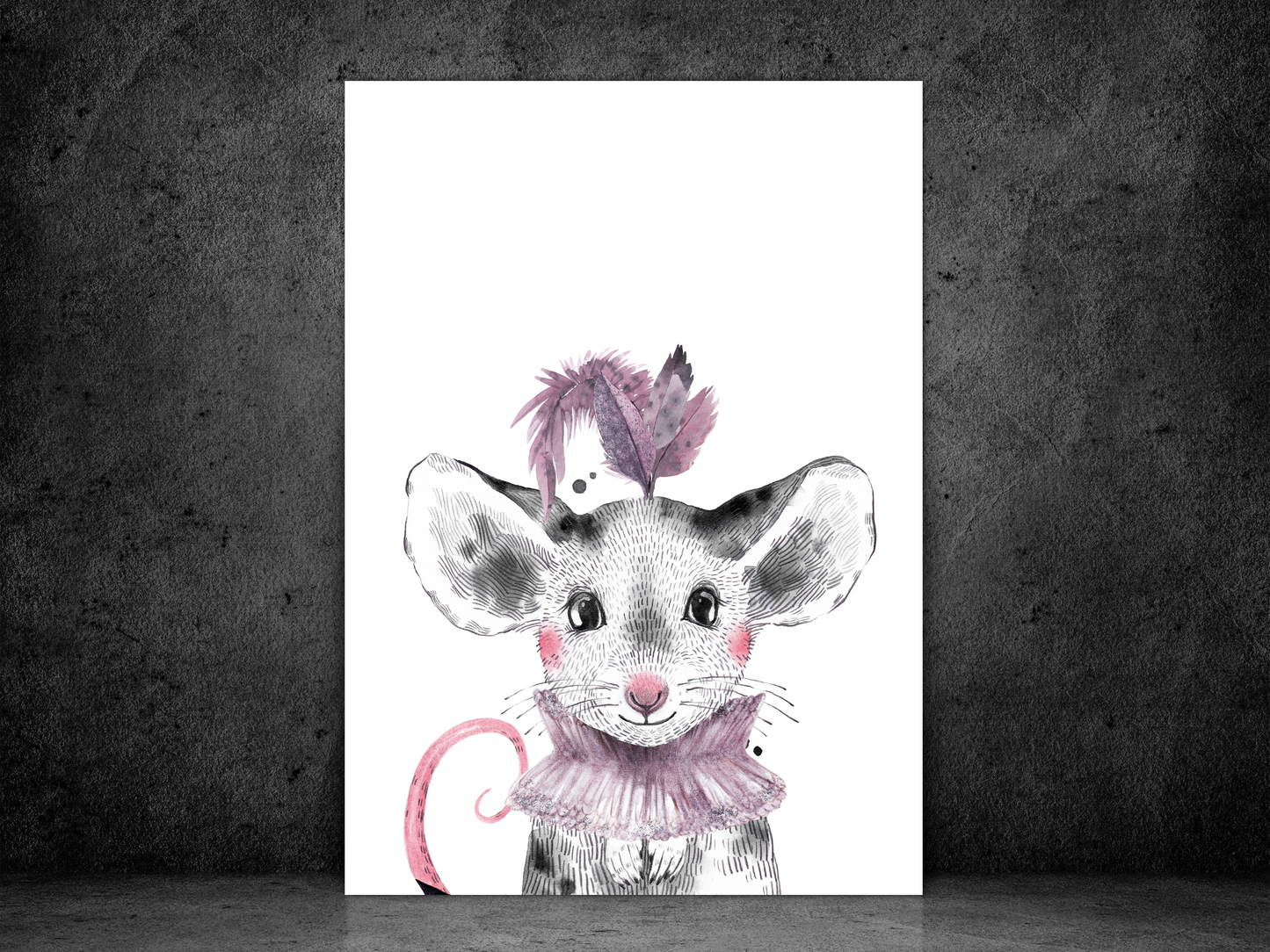 Watercolour Party Mouse
