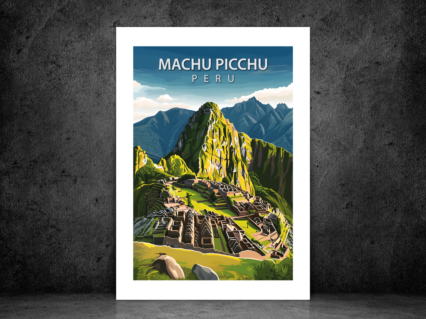 Machu Picchu Peru Travel Poster | Vintage Wall Print