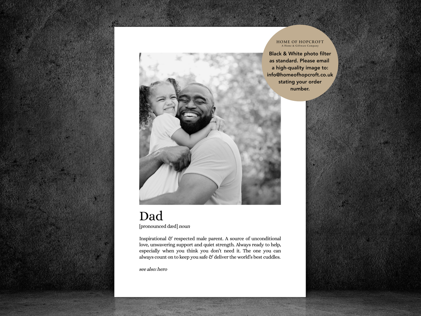 Dad Definition Personalised Photo Print