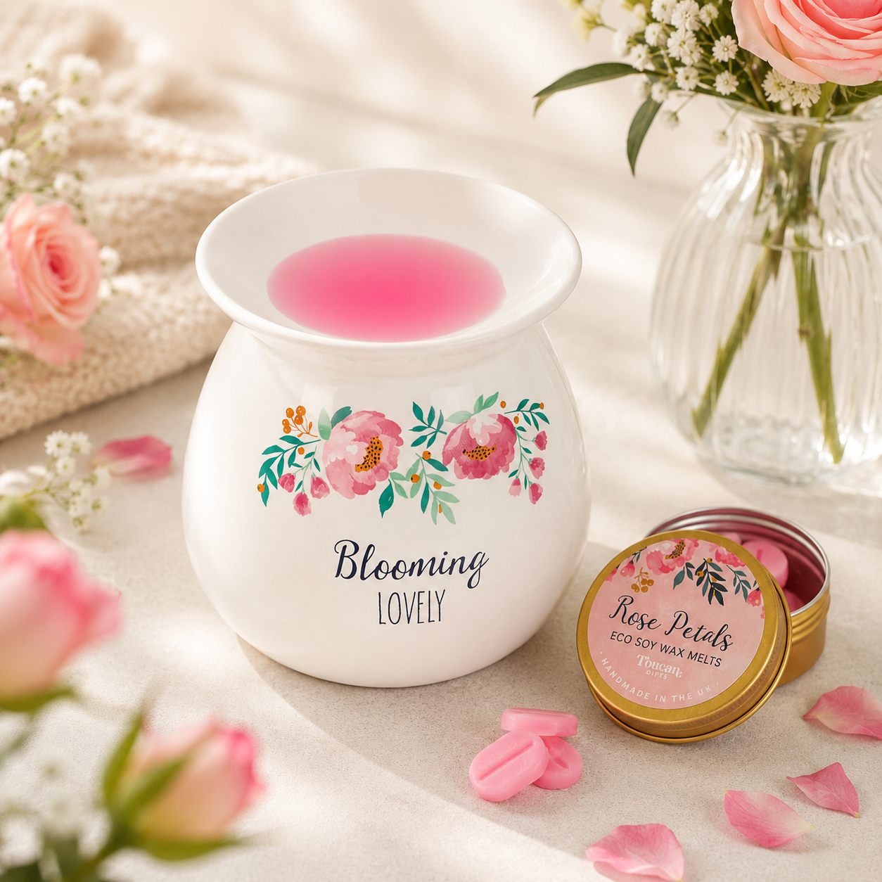 Floral Wax Melt Burner Gift Set