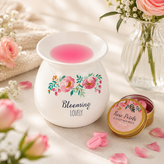 Floral Wax Melt Burner Gift Set