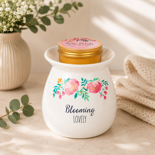 Floral Wax Melt Burner Gift Set