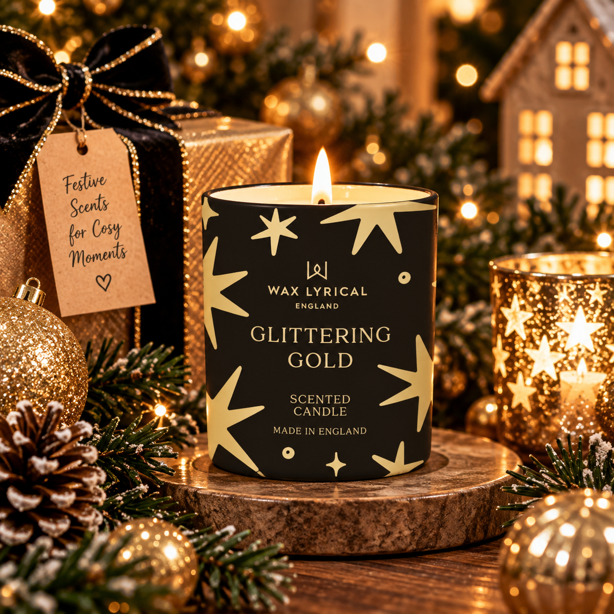 Glittering Gold Candle
