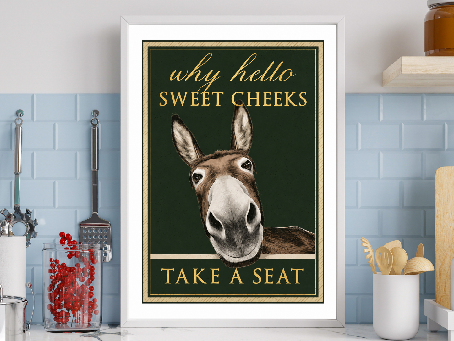 Sweet Cheeks Take A Seat Bathroom Print