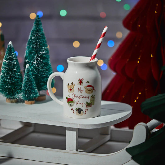 Kids Milk Bottle Shaped Christmas Mug
