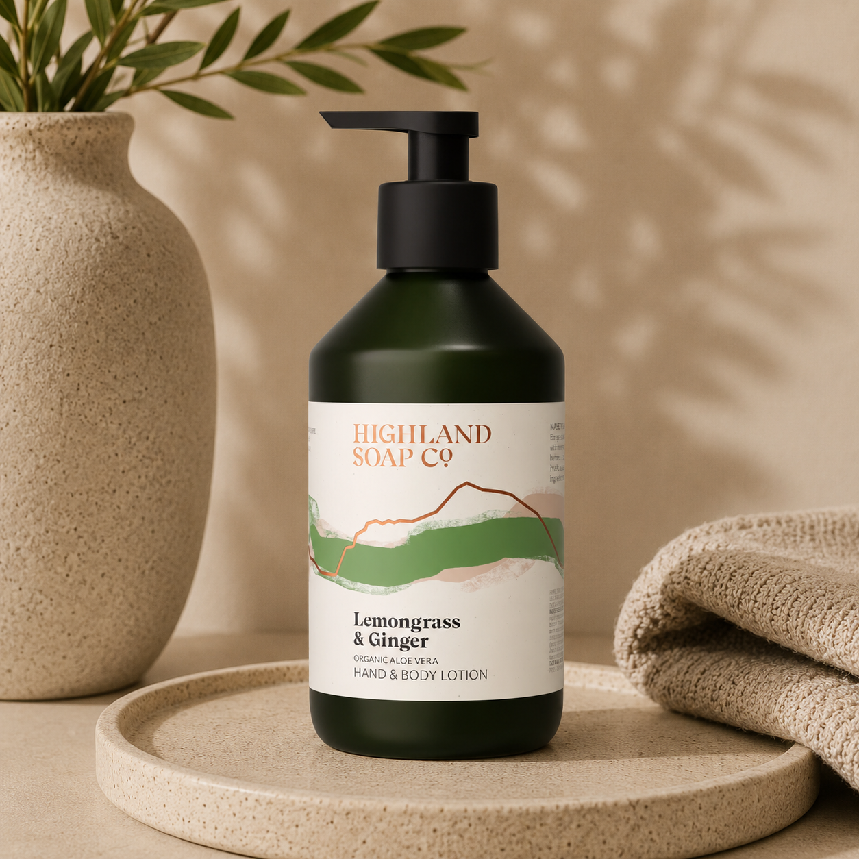 Lemongrass & Ginger Organic Hand & Body Lotion | Highland Soap Co. | 300ml