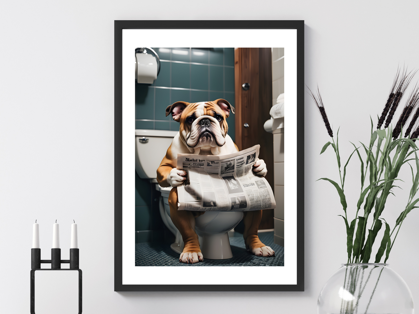 Bulldog on Toilet