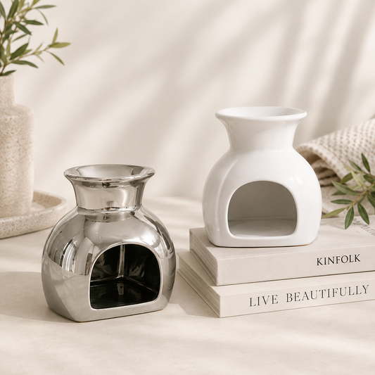 Mia Ceramic Wax Burner - White or Silver