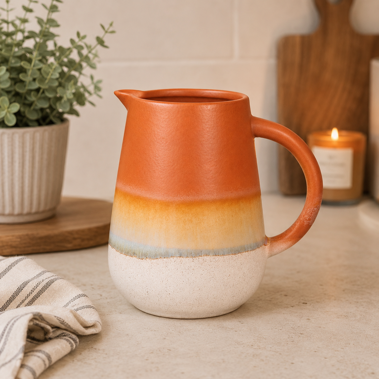 Mojave Glaze Jug Terracotta