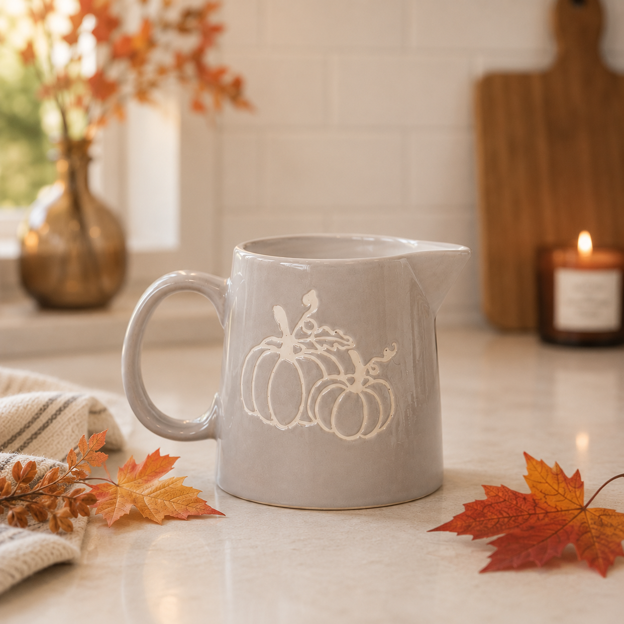 Pumpkin Stoneware Jug