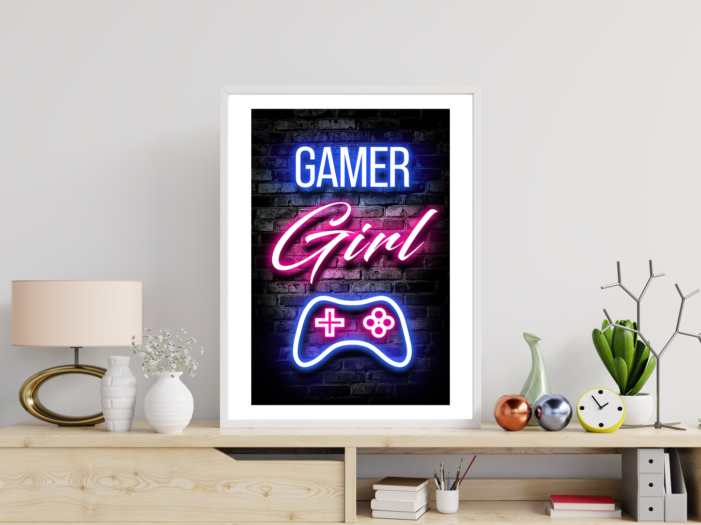 Gamer Girl | Neon Gaming Art