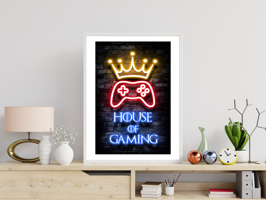 House Of Gaming | Neon Gaming Art