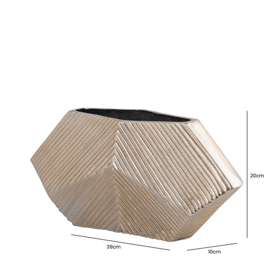 The Apex | Champagne Metal Vase